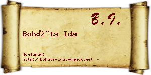 Boháts Ida névjegykártya